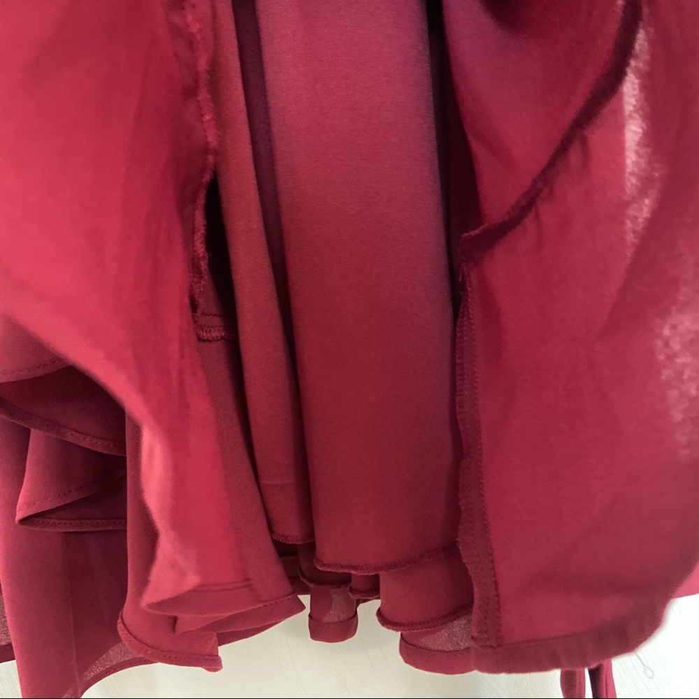Lulus Absolute Affection Burgundy Wrap Dress Size… - image 7